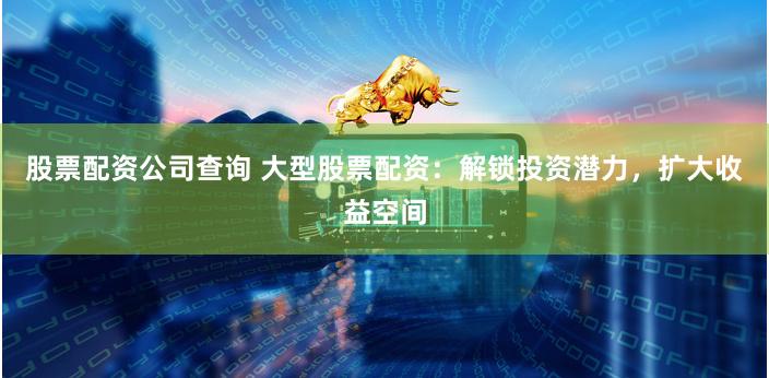 股票配资公司查询 大型股票配资：解锁投资潜力，扩大收益空间